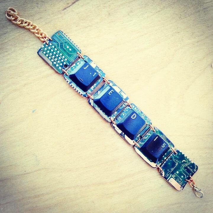 Upcycled Keyboard Keys Bracelet