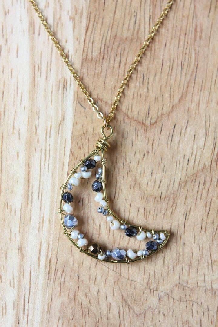 Wire Crescent Moon Necklace