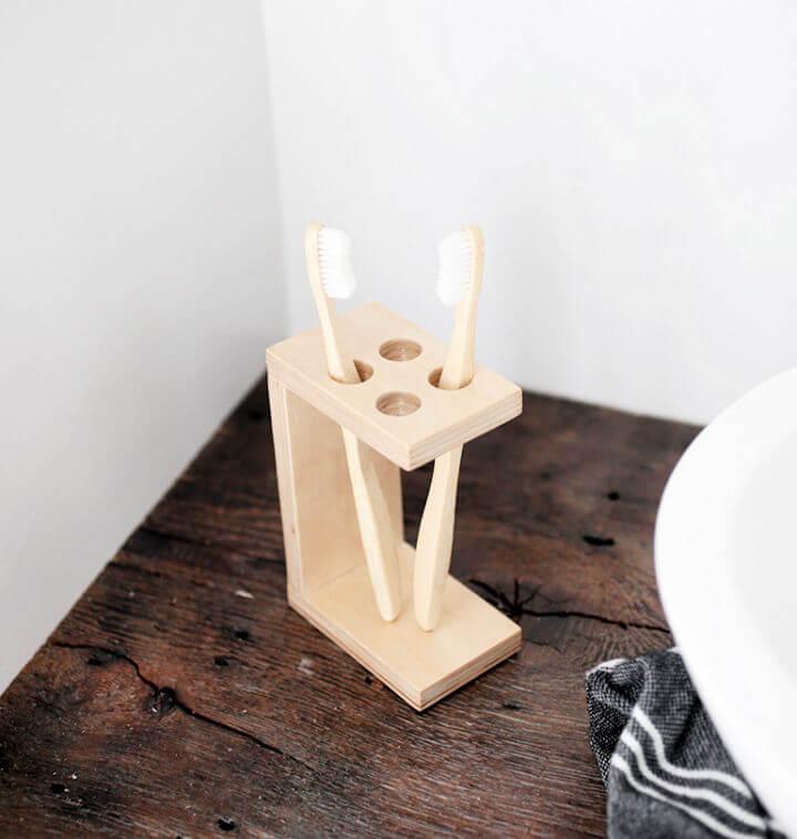 Wooden Toothbrush Holder