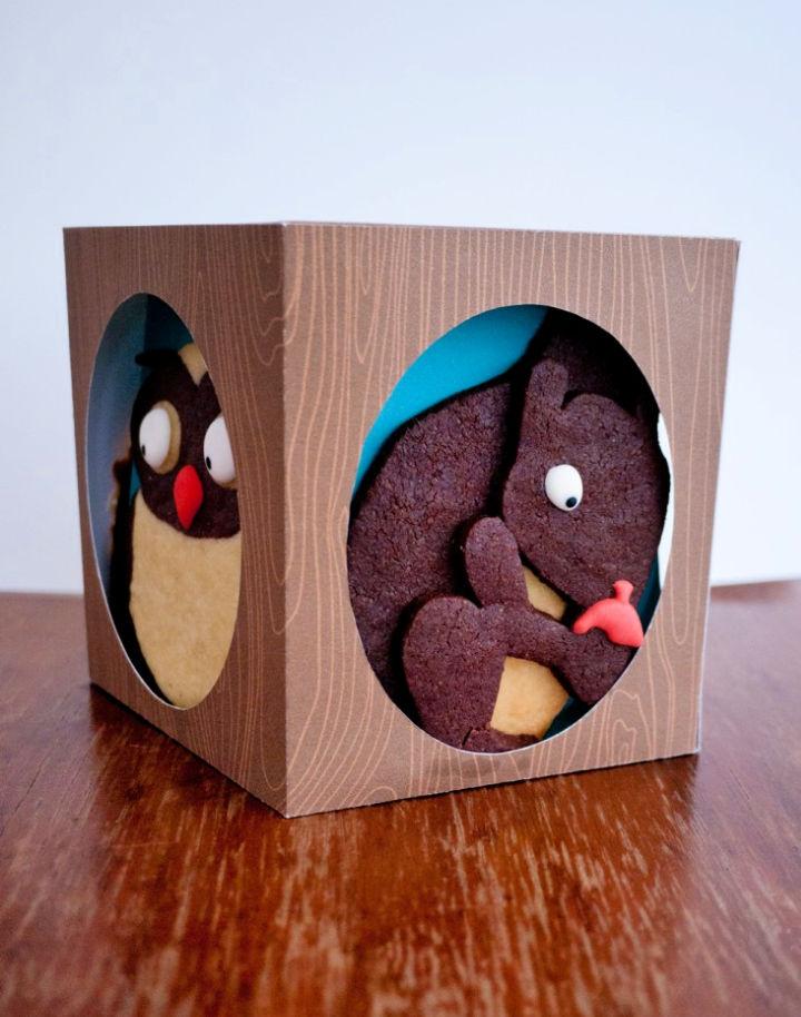 Woodland Cookies and Tree Trunk Gift Box