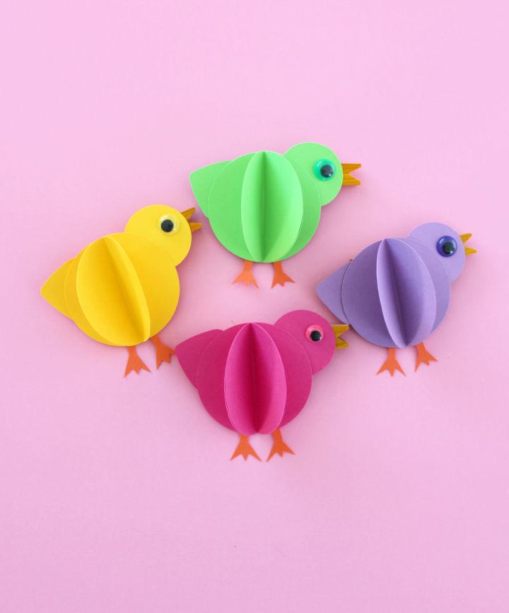 3D Paper Clothespin Chicks