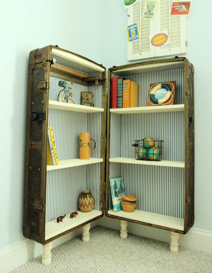 Antique Suitcase Into Bookshelf