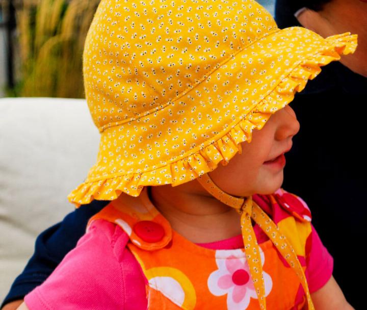 Baby Bonnets with Ruffles and Ties