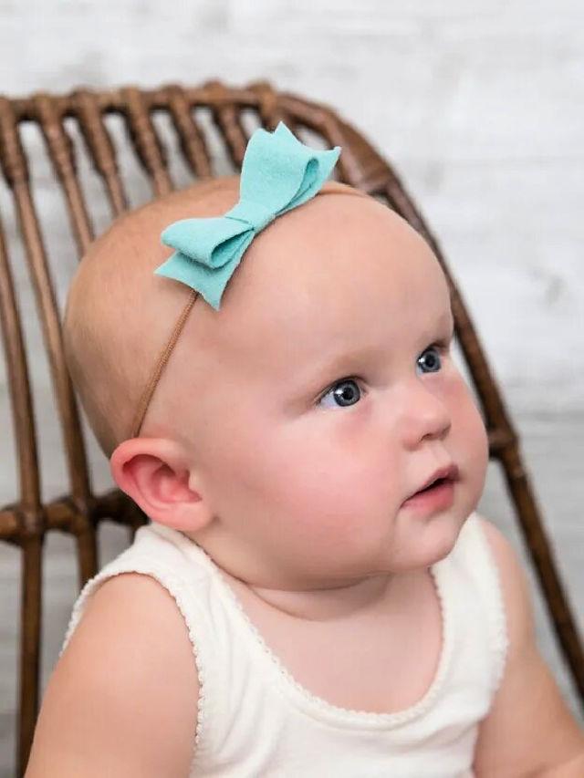 Baby Girl Headband Using Nylons 1