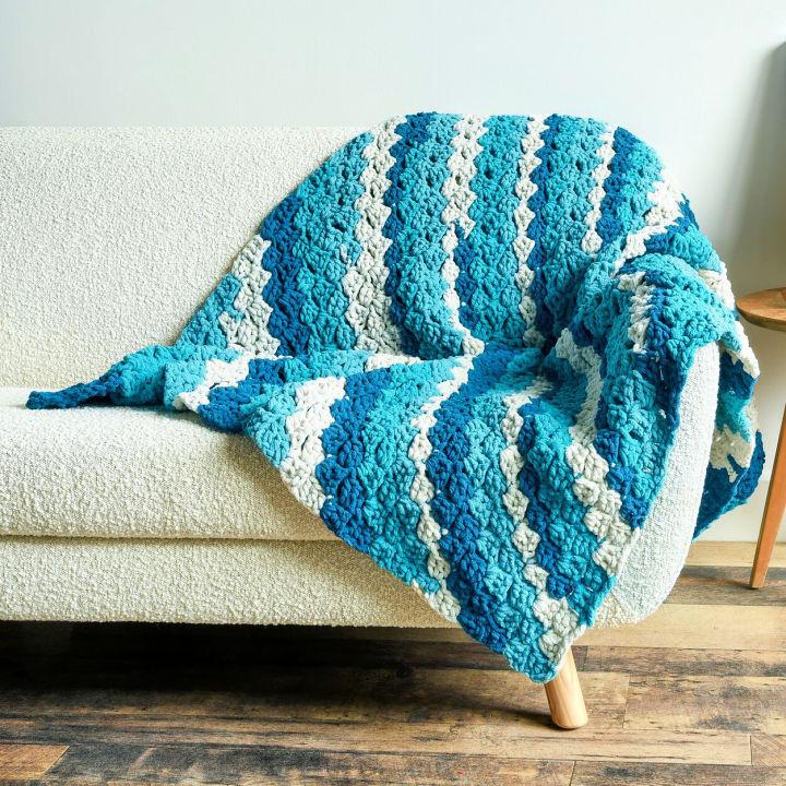 Bernat Speedy Striped C2C Crochet Blanket