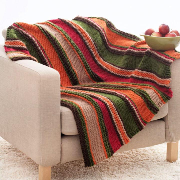 Bernat Yarn Basic Stripes Crochet Blanket