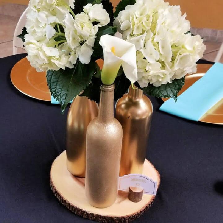 Bridal Shower Wine Bottles Centerpiece