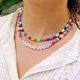 Color Blocked Disk Beaded Necklace