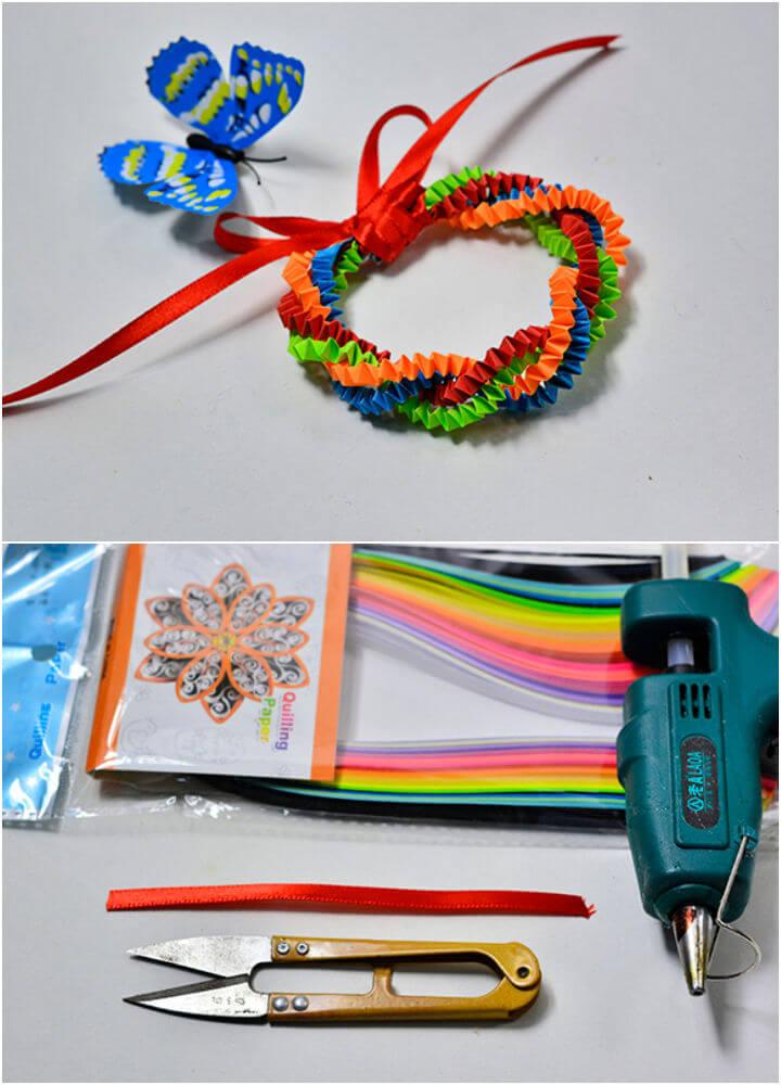Colored Quilling Paper Bracelet for Kids