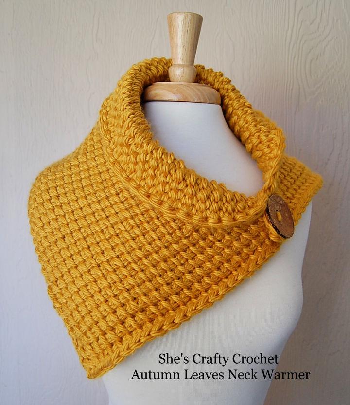 Crochet Autumn Leaves Neck Warmer