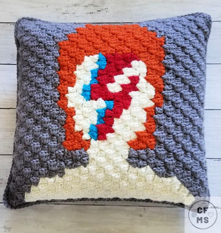 Crochet C2C David Bowie Pillow