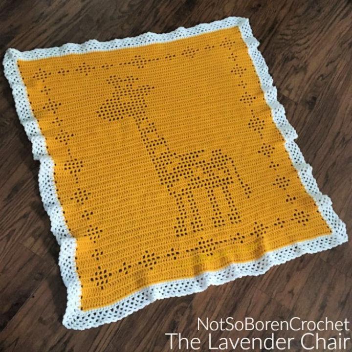 Crochet Filet Giraffe Blanket