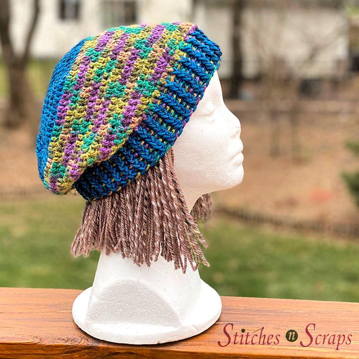 Crochet Hat with Reversible Ribbing