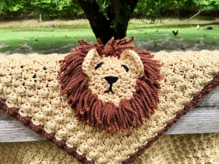 Crochet Lion Animal Blanket