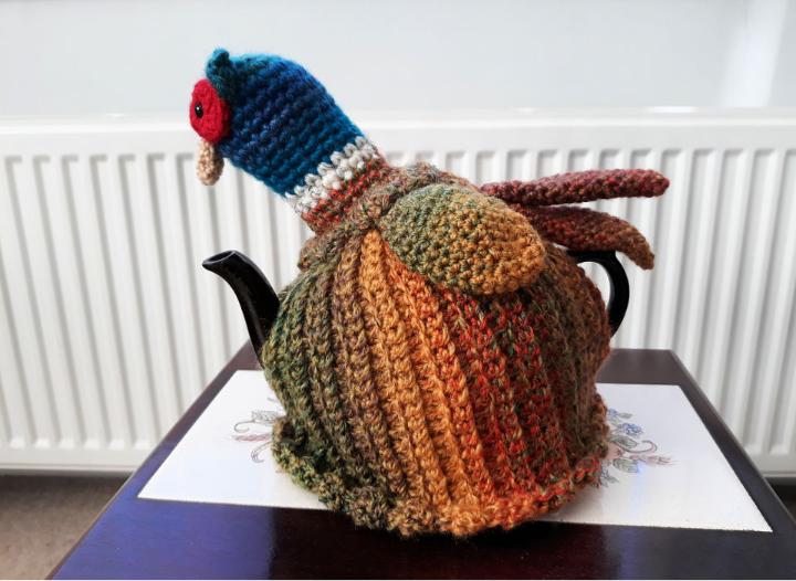 Crochet Pheasant Tea Cozy