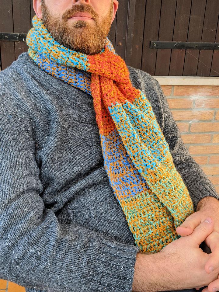 Crocheted Mens Scarf Pattern