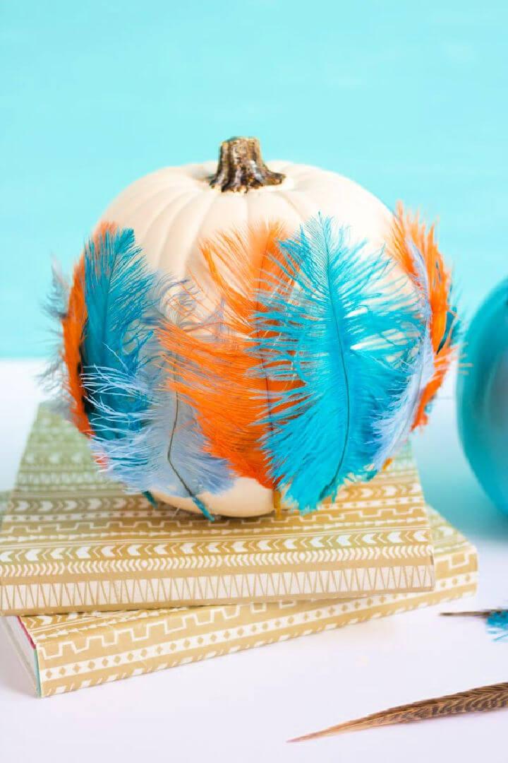 DIY Feather Pumpkin