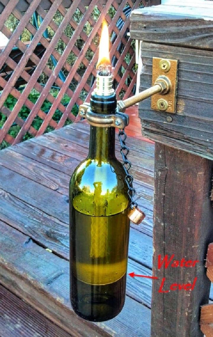 DIY Glass Bottle Tiki Torch