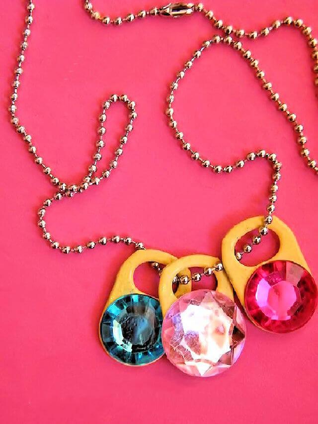 DIY Soda Tab Gemstone Necklace