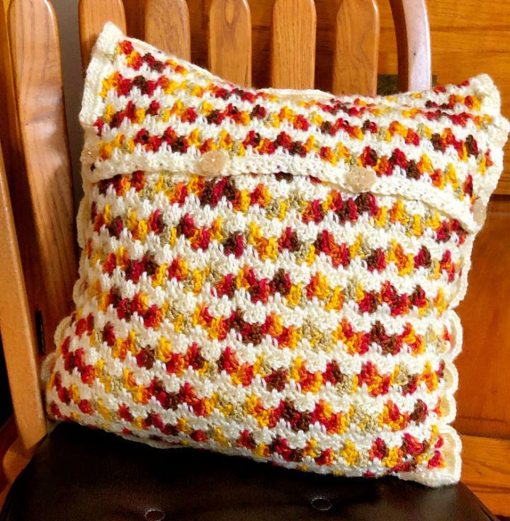 Embrace Autumn Crochet Pillow Cover