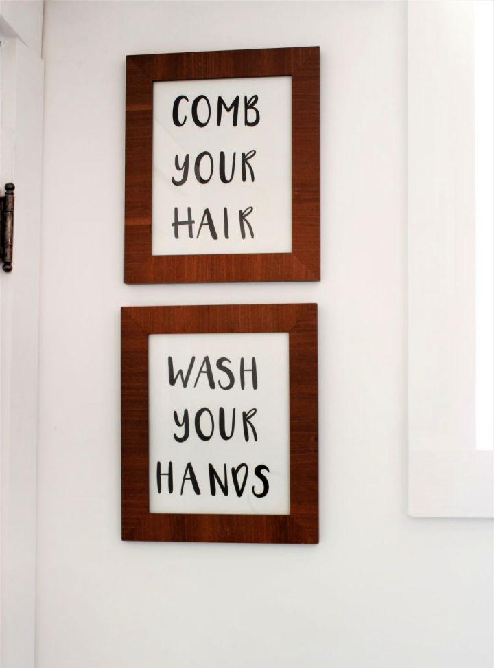 Farmhouse Style Bathroom Wall Art