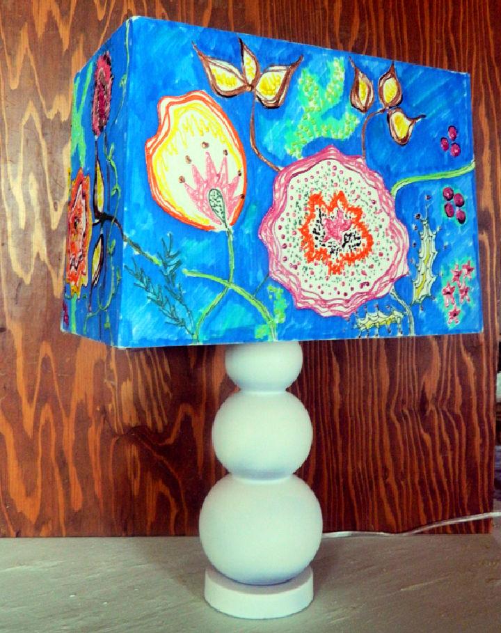 Faux Embroidered Anthropologie Lampshade