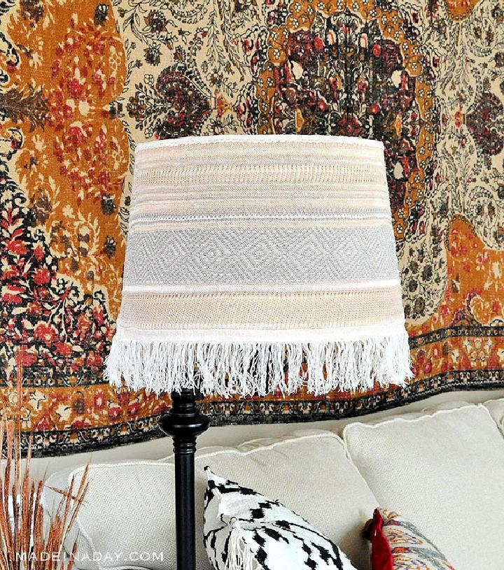 Faux Macrame Lamp Shade Makeover