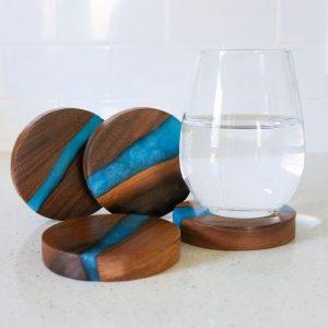 Faux Resin River Coasters