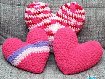 Free Crochet Heart Pillows Pattern