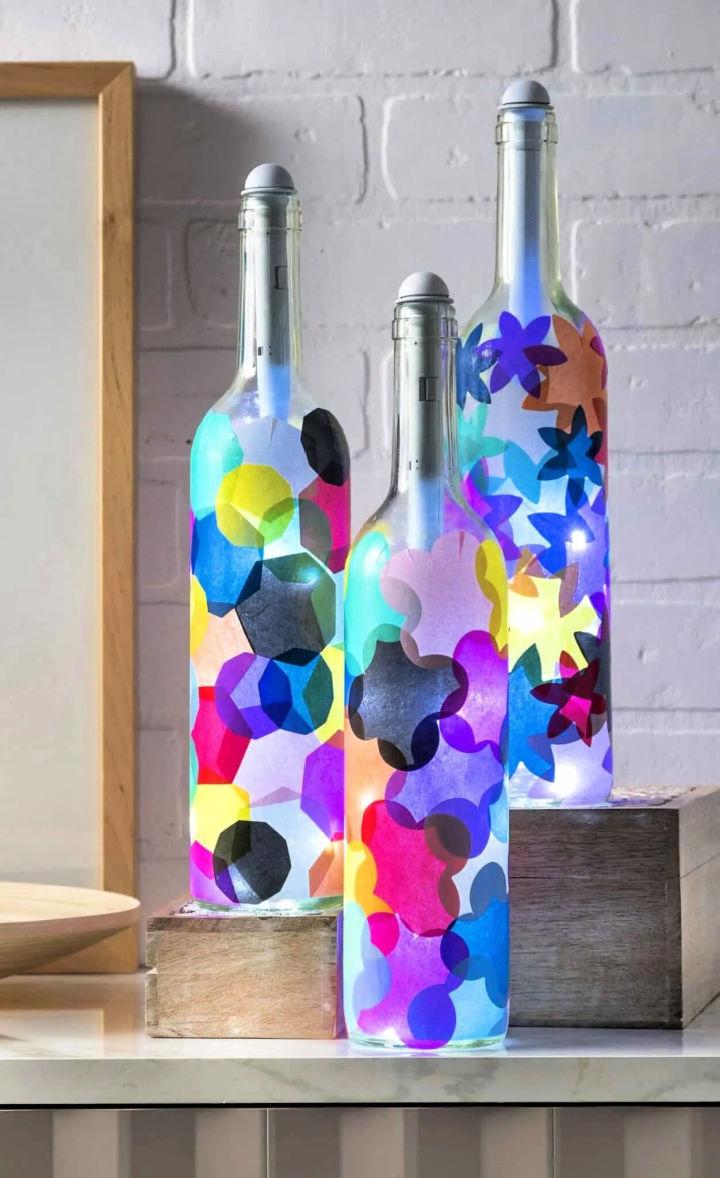 Glass Wine Bottle Lanterns