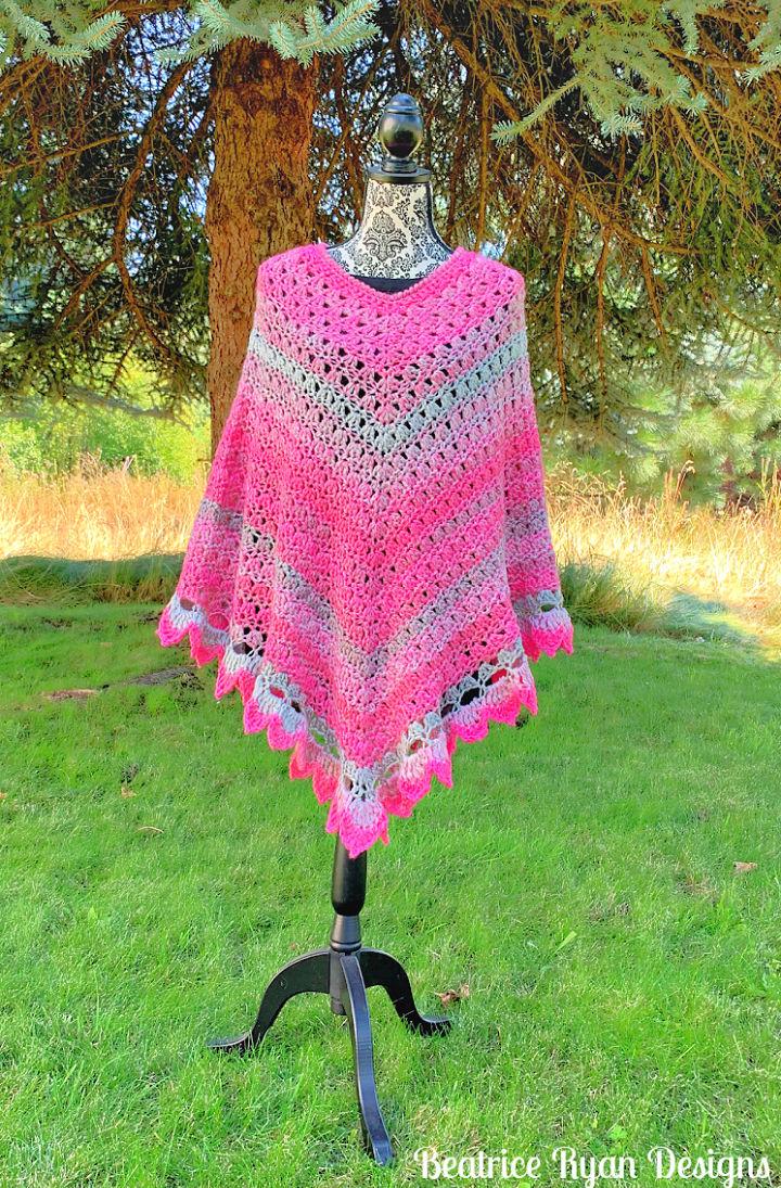 Grace Crochet Pink Poncho