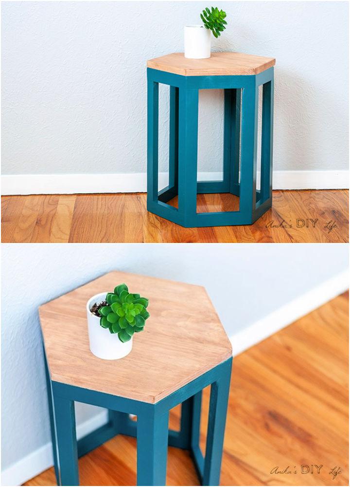 Hexagon End Table Using One Board