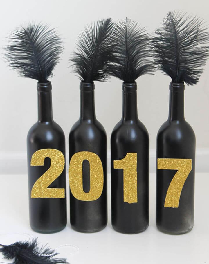 New Years Wine Bottle Centerpiece