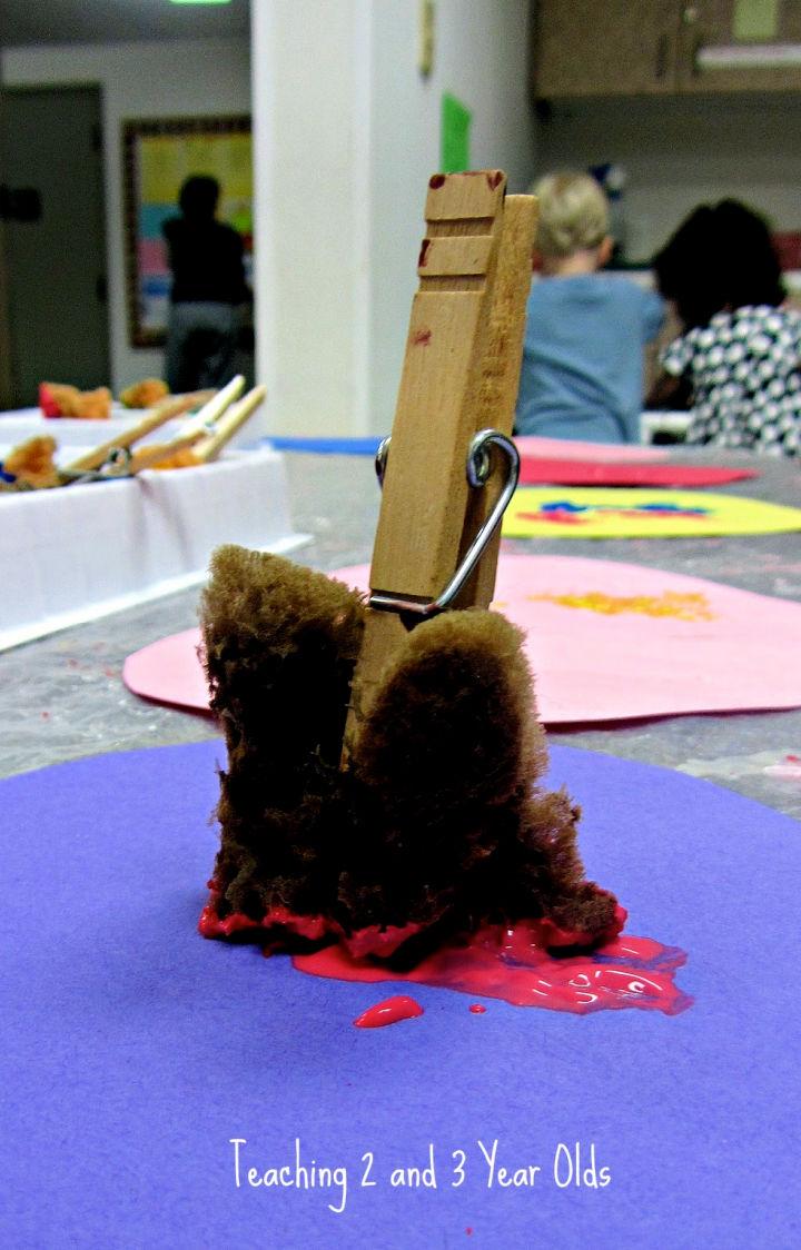 Painting with Clothespins and Sponges