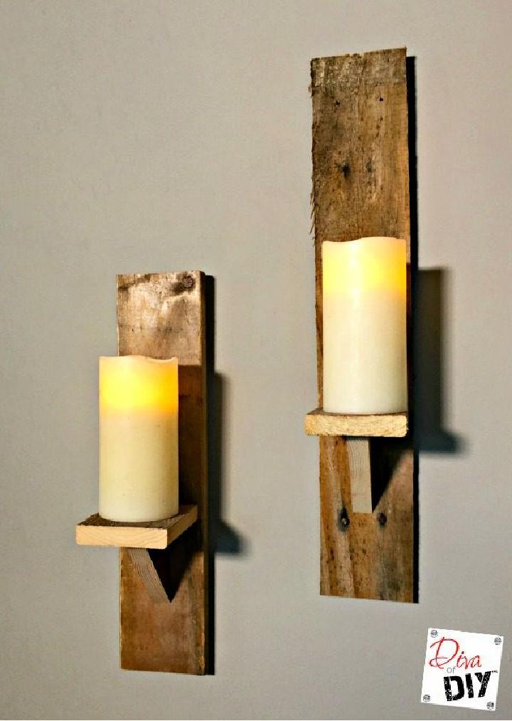 Pallet Wall Candle Holders