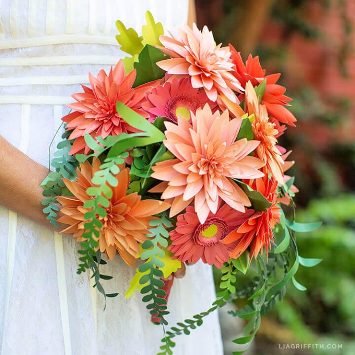 Paper Flower Heirloom Bridal Bouquet