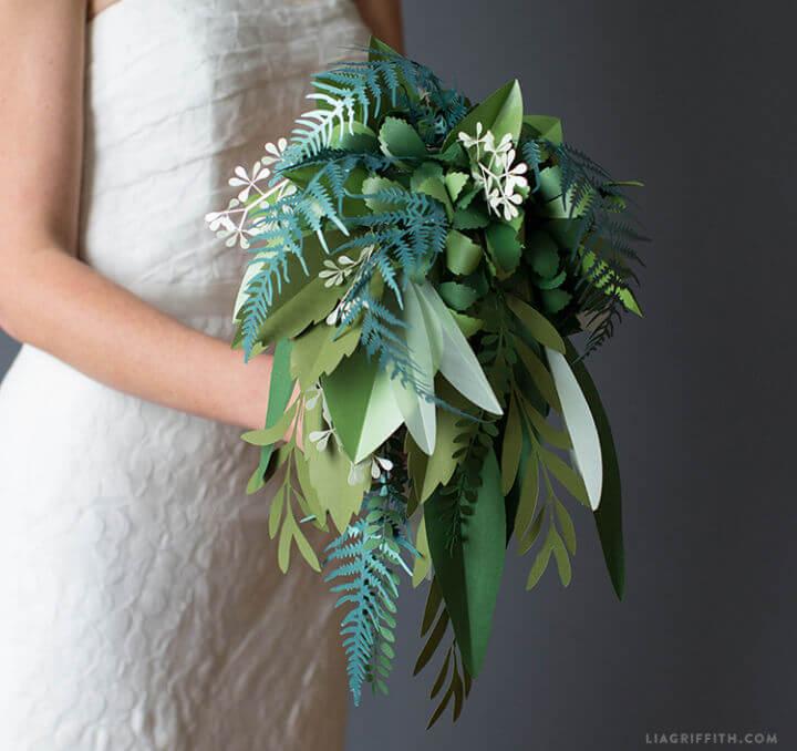 Paper Greenery Wedding Bouquet