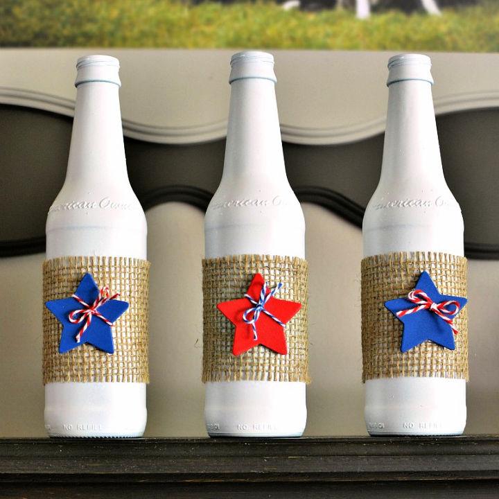 Patriotic Upcycle Glass Bottles