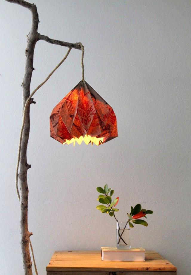 Pendant Lampshade from Grocery Bag 1
