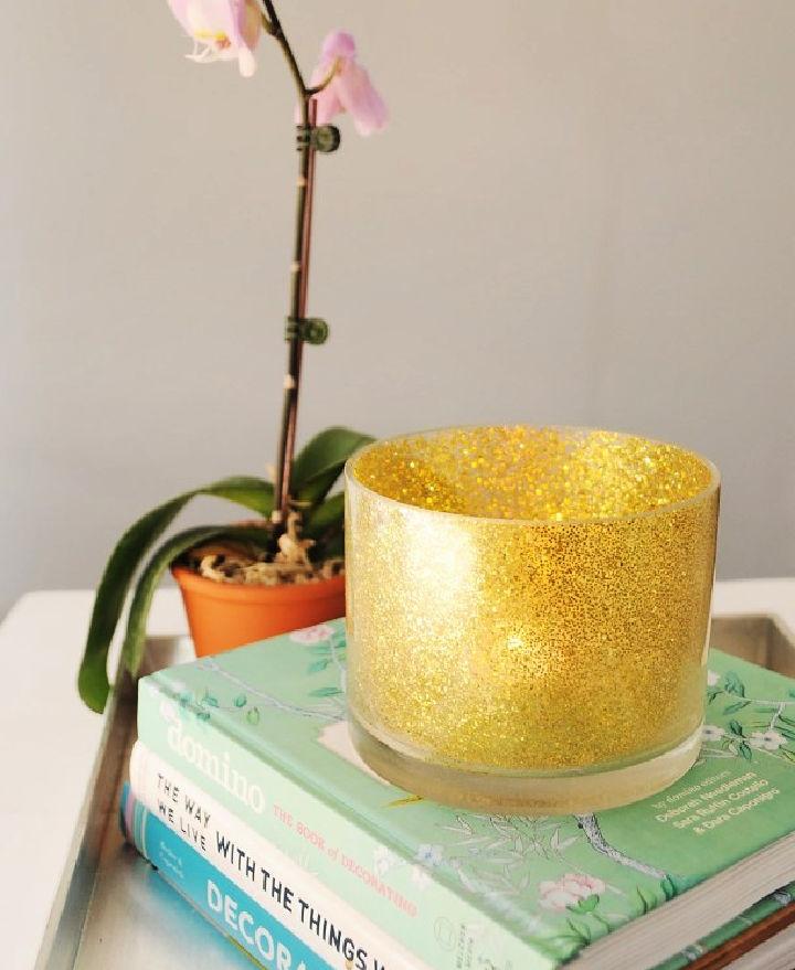 Personalized Glitter Candle Holder