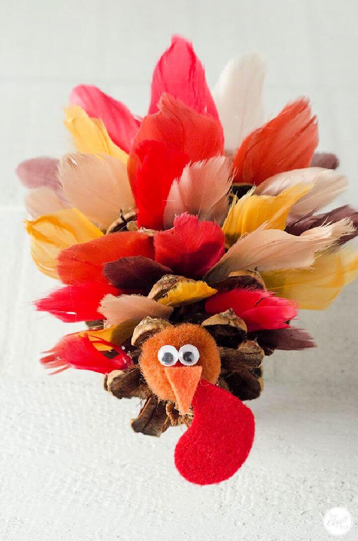 Pinecone Turkeys with Silk Feathers