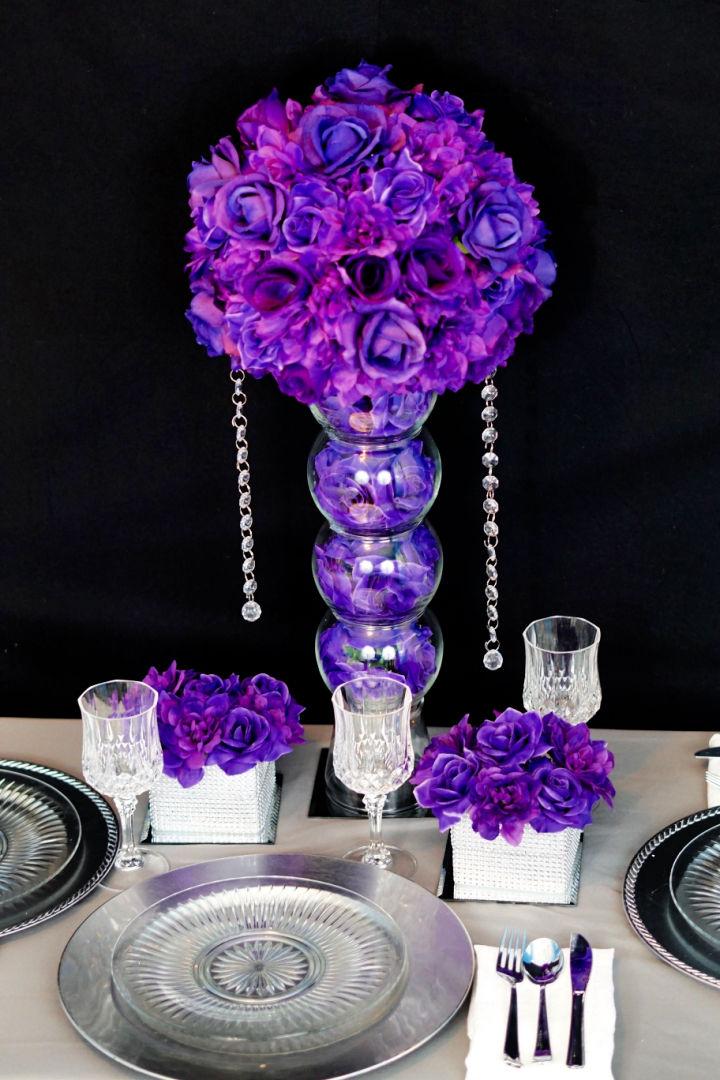 Purple Passion Flower Wedding Centerpiece
