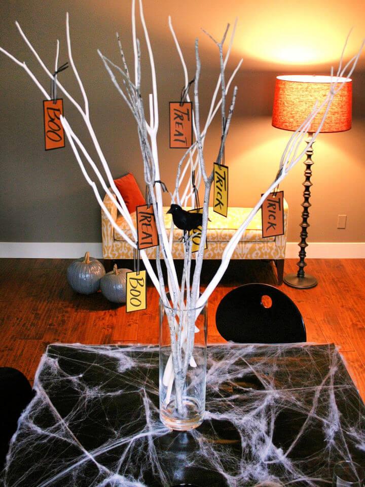 Quick and Easy Halloween Branch Centerpiece