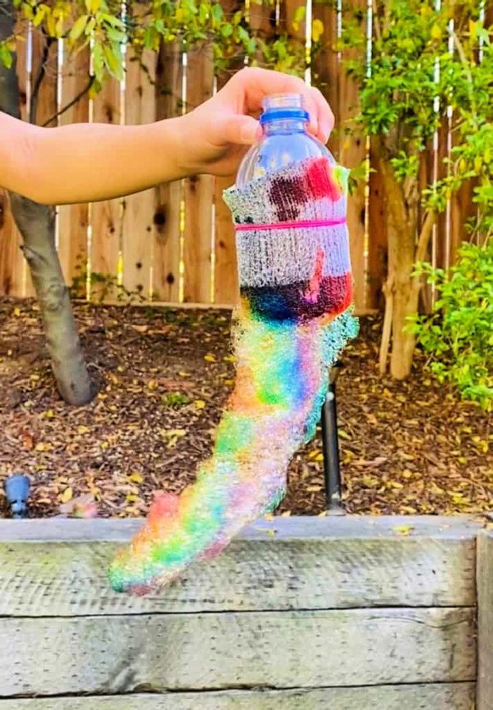 Rainbow Bubble Snakes from Soda Bottle