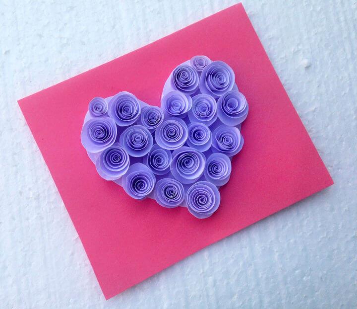 Rosette Heart Valentines Day Card