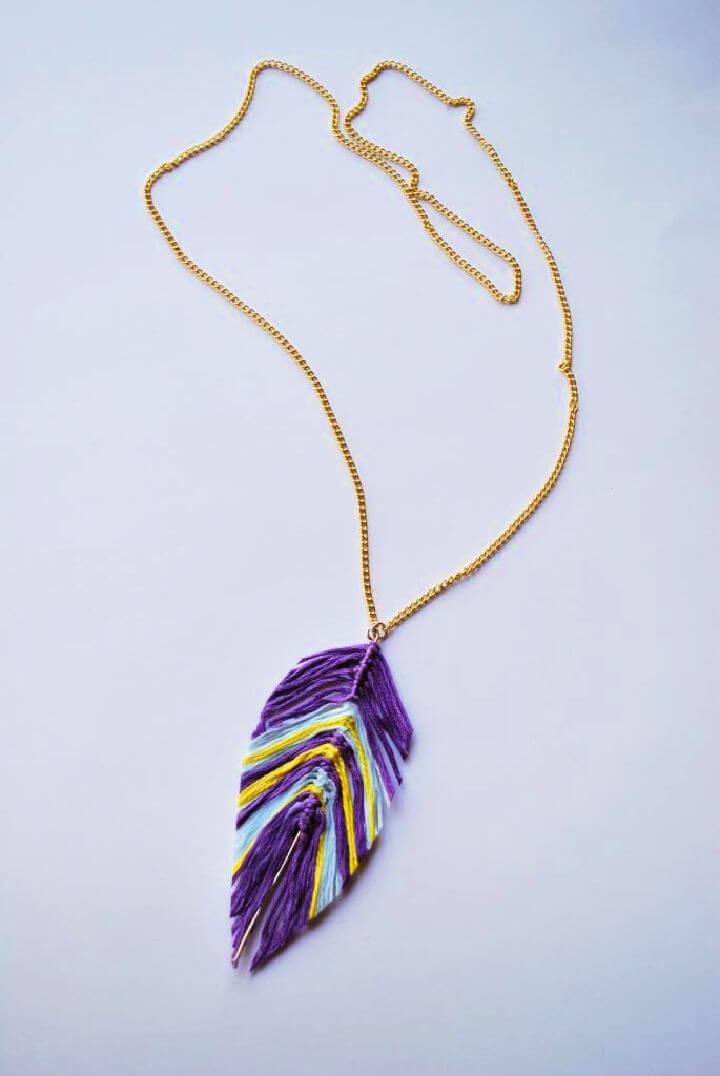 String Feather Necklace