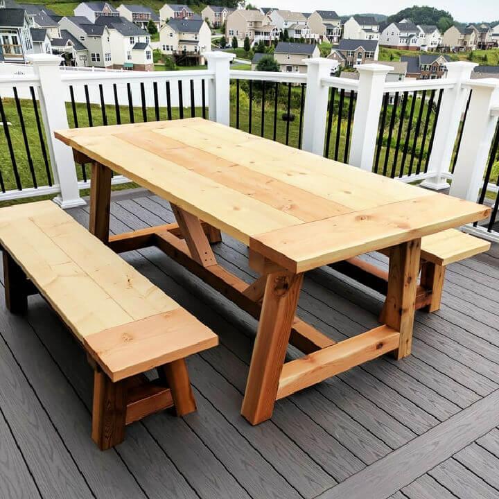 Truss Beam Farmhouse Style Outdoor Table