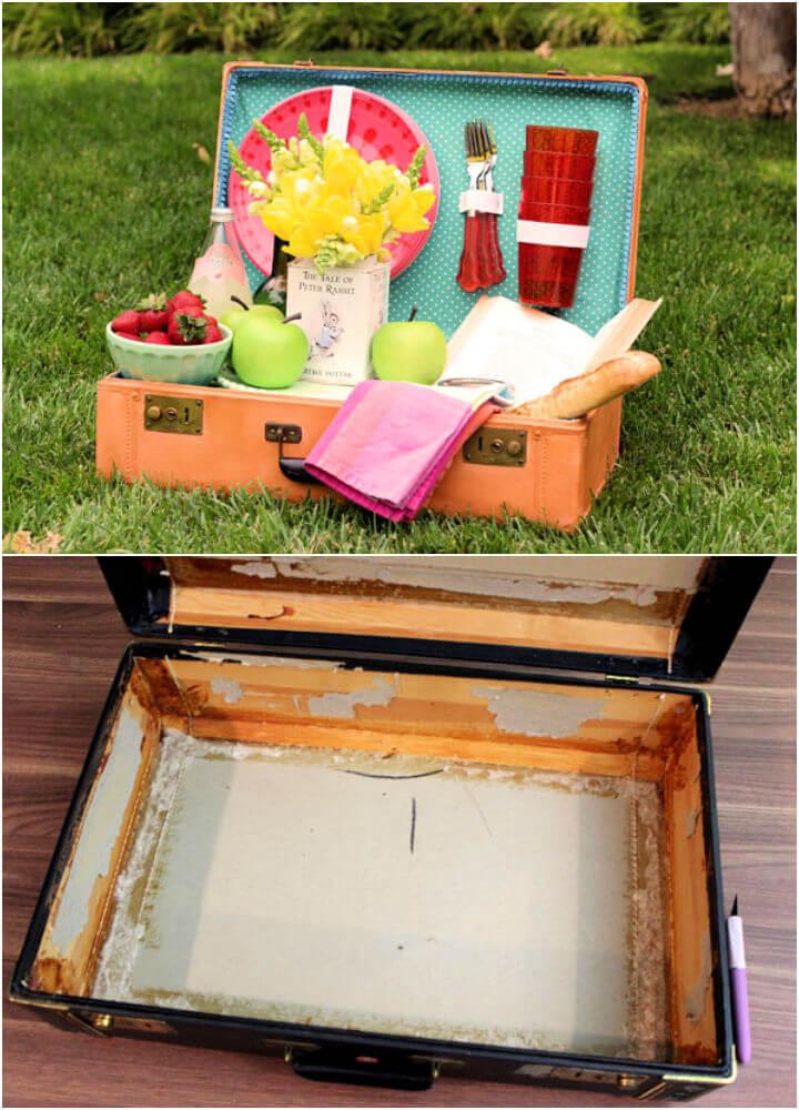 Turn an Old Suitcase Into Picnic Basket