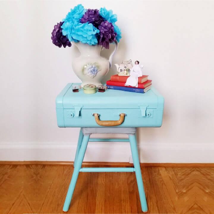 Upcycled DIY Vintage Suitcase Table