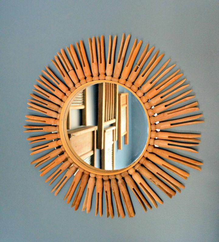 Vintage Clothespin Mirror